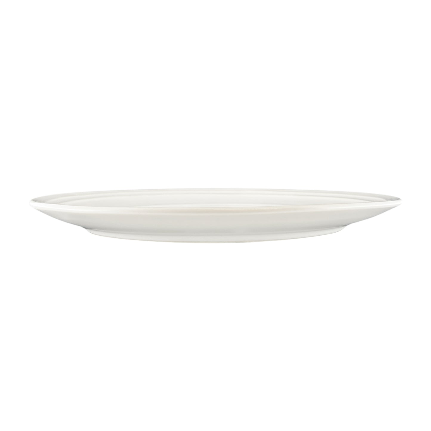 Lines White Stoneware Dinner Plate, Set of 4