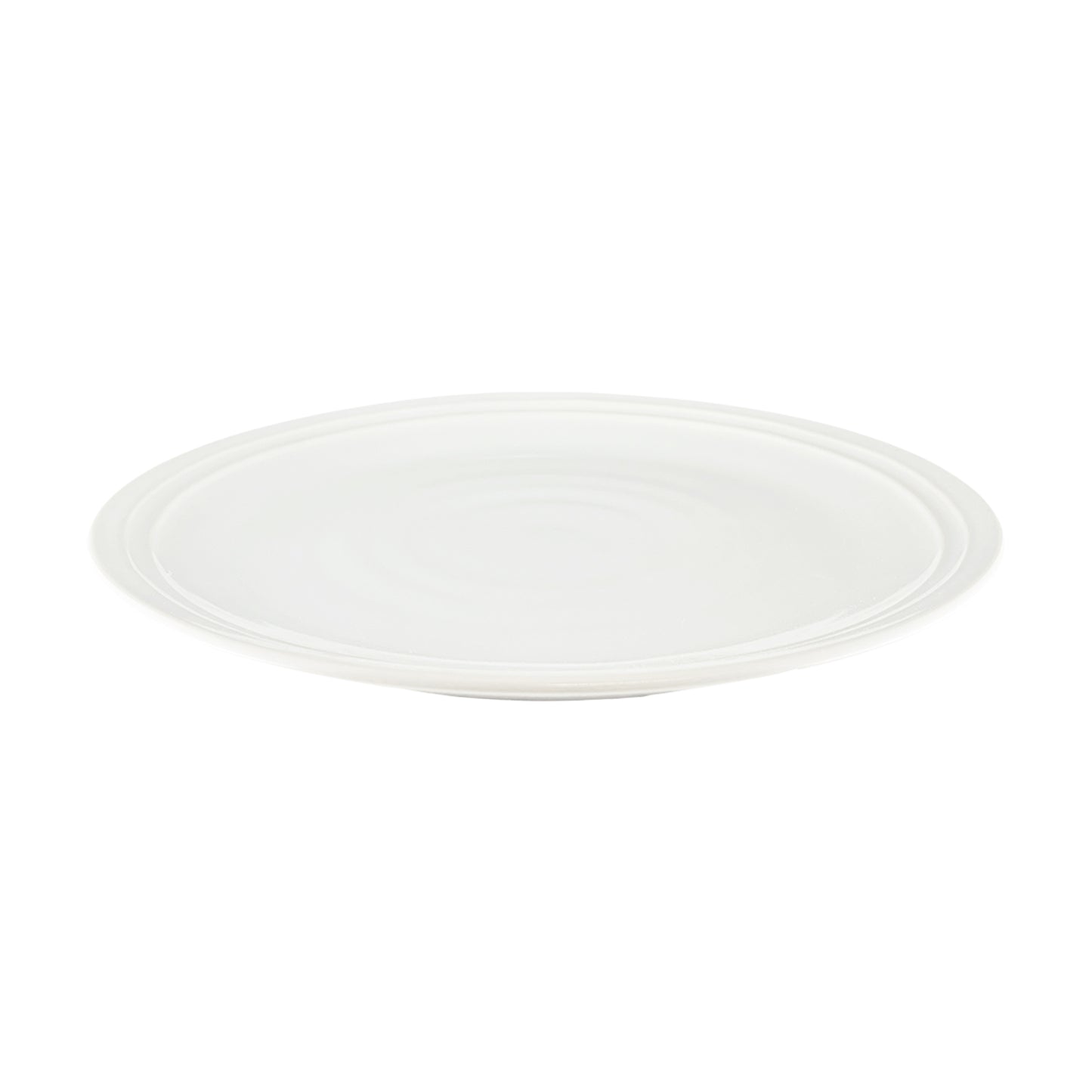 Lines White Stoneware Dinner Plate, Set of 4