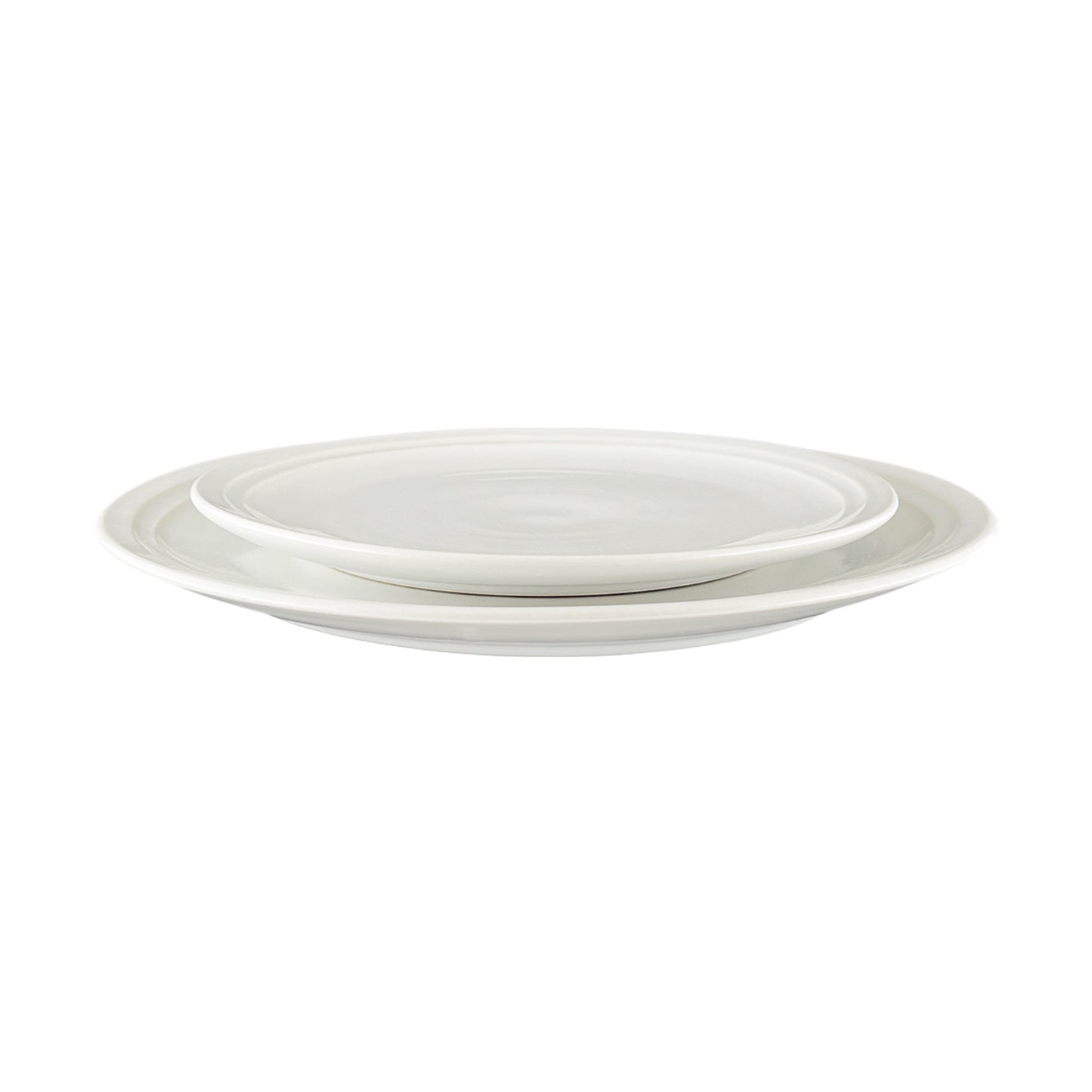 Lines White Stoneware 4 Piece Dinnerware Set, Service For 1