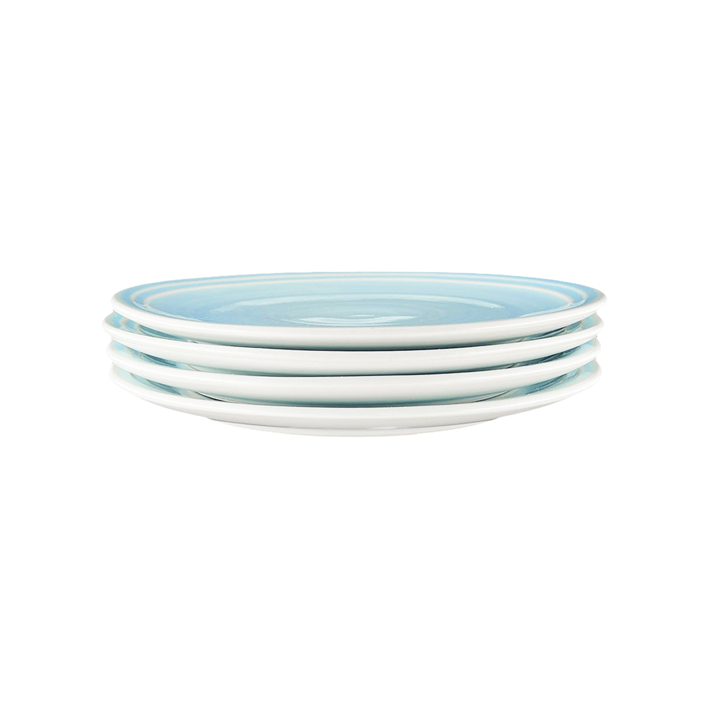 Lines Blue Stoneware Salad Plate, Set of 4