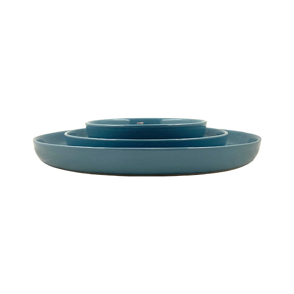 Reims Mezze Plate - Set of 4 - Atlantic Canvas Home Blue, canvas home, contemporary dinnerware, dinner party, dinnerware, dinnerware sets, dish sets, family, Large, modern dinnerware, Place Setting, Plates, reims, simple dinnerware, tabletop, tableware