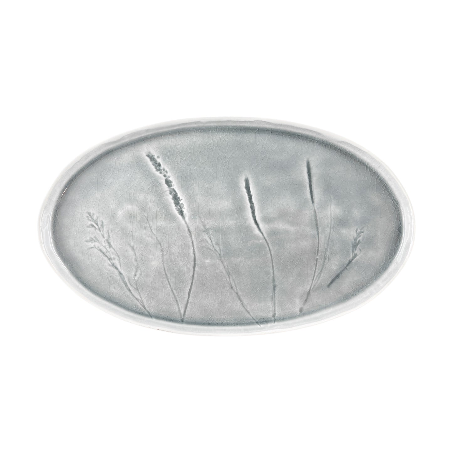 Meadow Grey Porcelain Oval Platter