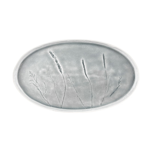 Meadow Grey Porcelain Oval Platter