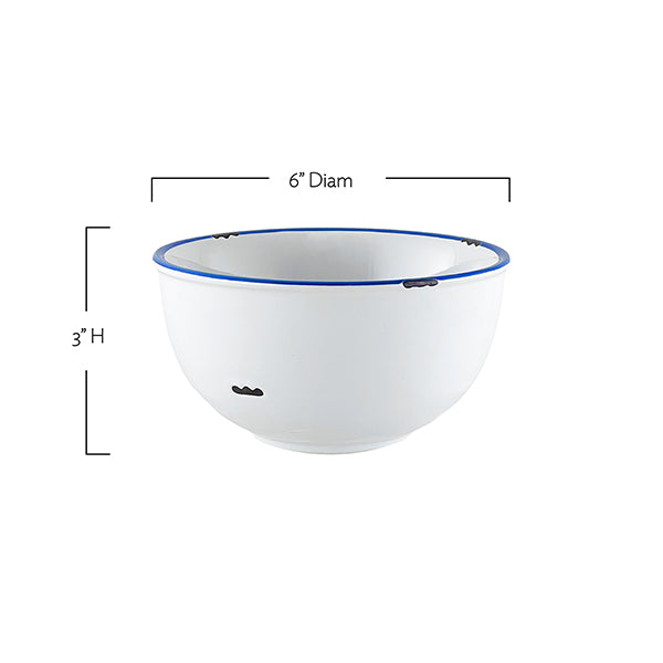 Tinware Bowl in White - Set of 4