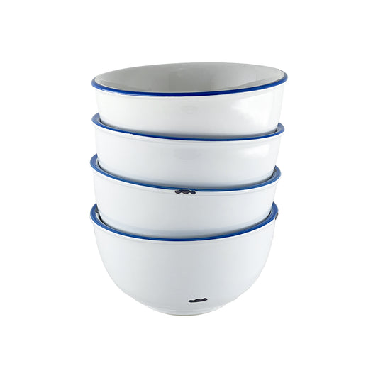 Tinware Bowl in White - Set of 4