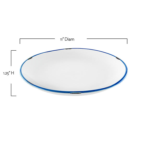 Tinware Dinner Plate in White - Set of 4