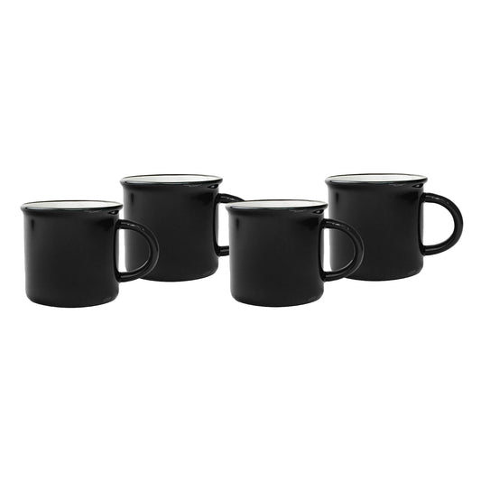 Tinware Mug in Black - Set of 4