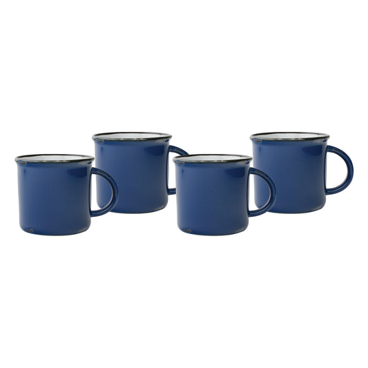 Tinware Mug in Blue - Set of 4