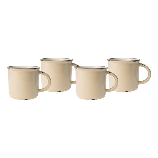 Tinware Mug in Cream - Set of 4