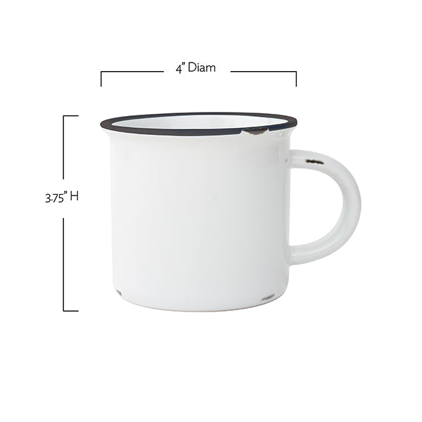 Tinware Mug in Red - Set of 4