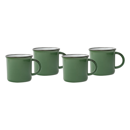 Tinware Mug in Green - Set of 4