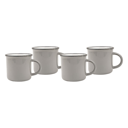 Tinware Mug in Light Grey - Set of 4