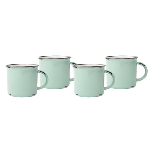 Tinware Mug in Pea Green - Set of 4