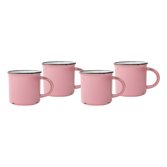 Tinware Mug in Pink - Set of 4