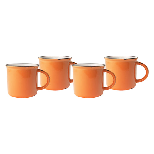 Tinware Mug in Burnt Orange - Set of 4