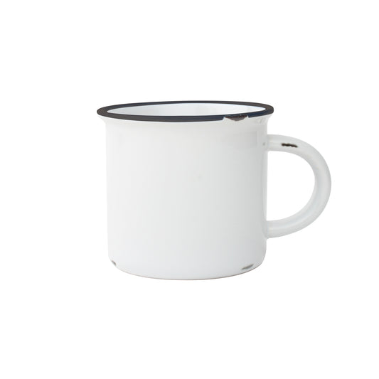 Tinware Mug in White/Slate Rim - Set of 4