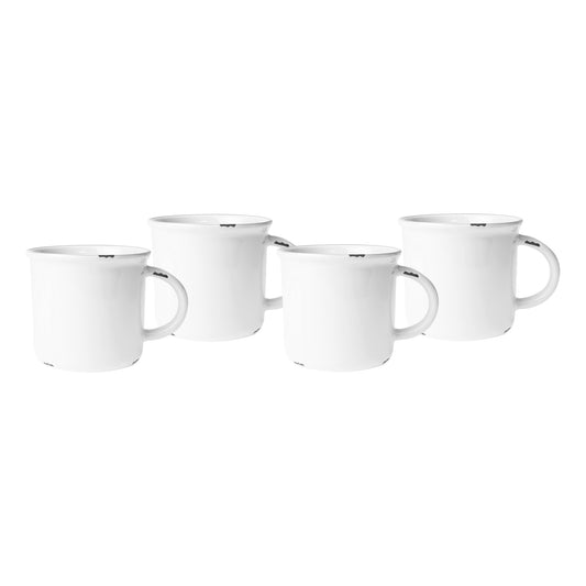 Tinware Mug in Solid White- Set of 4