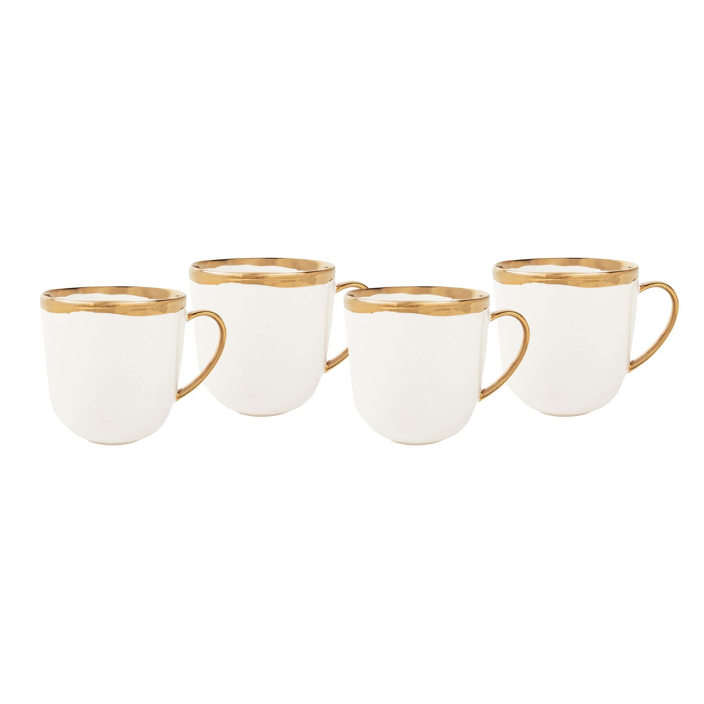 Dauville Gold Metallic Porcelain Mug, Set of 4