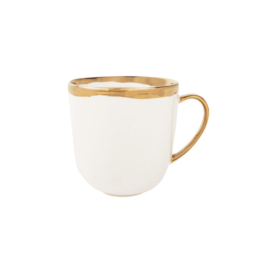 Dauville Gold Metallic Porcelain Mug, Set of 4