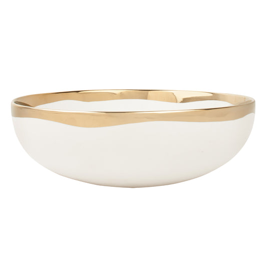 Dauville Gold Metallic Porcelain Serving Bowl