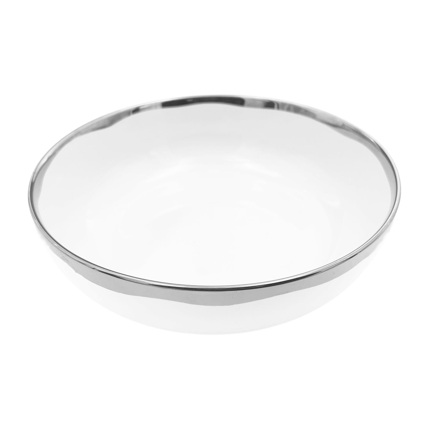 Dauville Platinum Metallic Porcelain Serving Bowl
