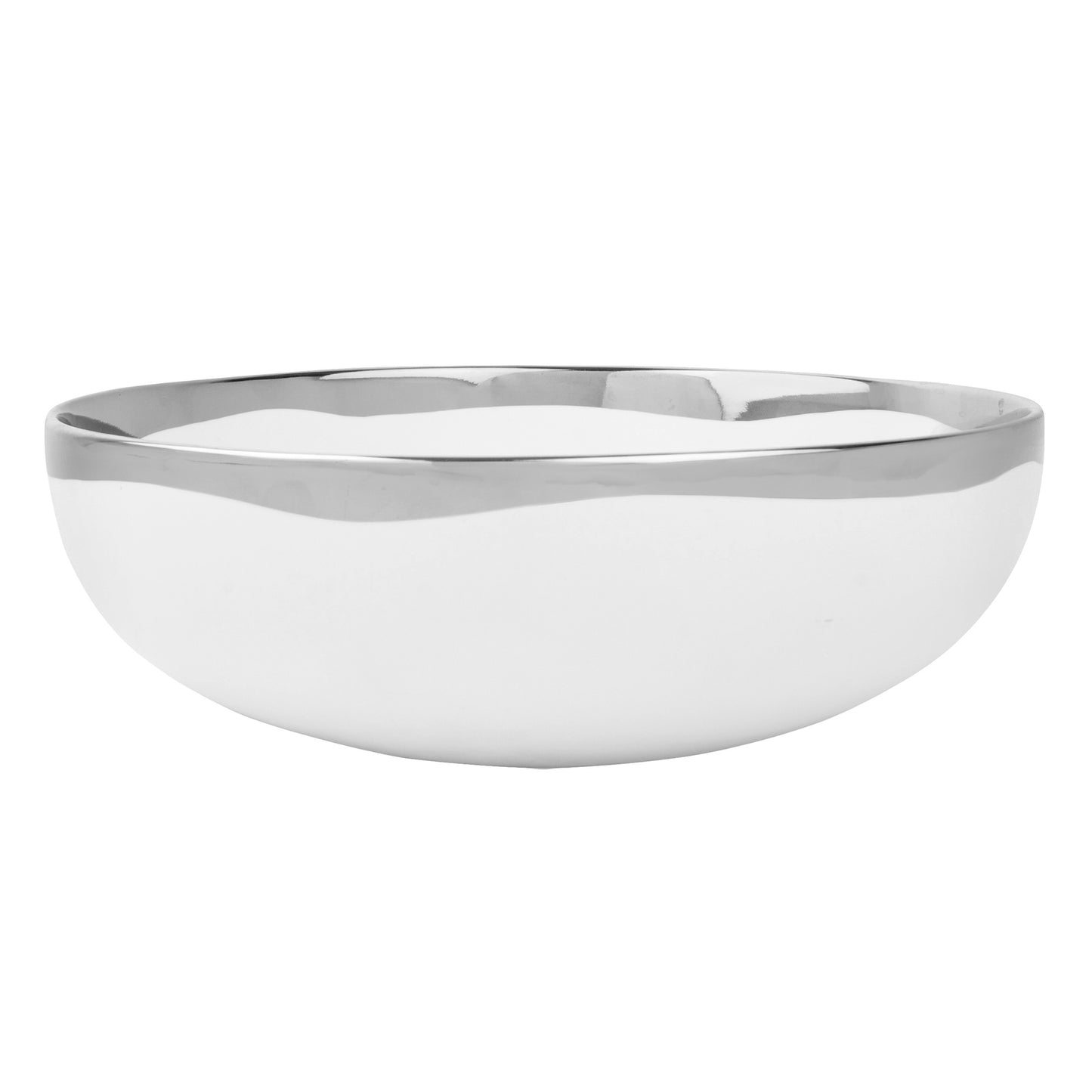 Dauville Platinum Metallic Porcelain Serving Bowl