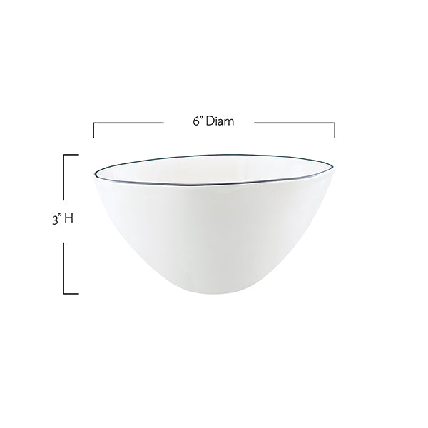 Abbesses Blue Rim Porcelain 16 Piece Dinnerware Set, Service For 4