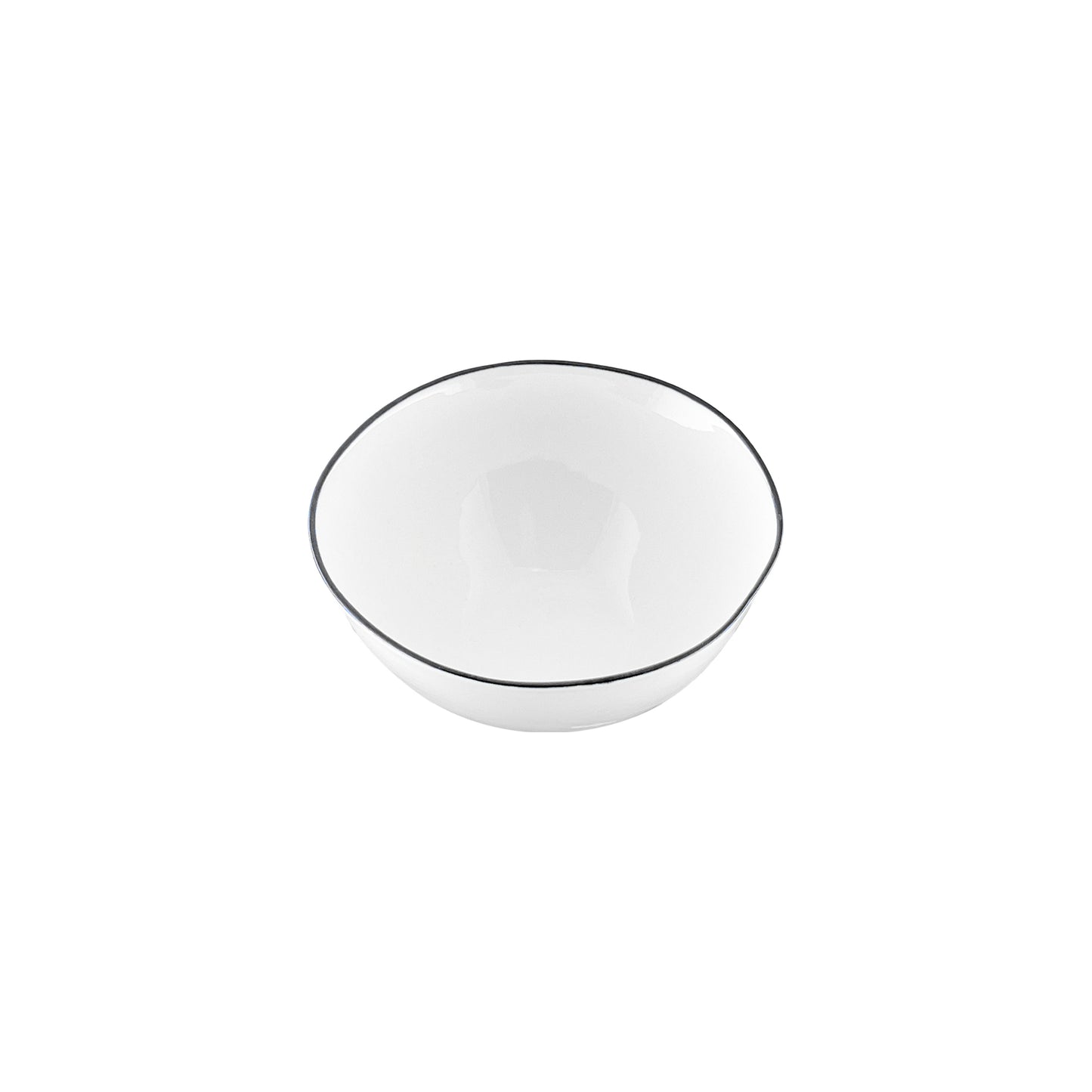 Abbesses Black Rim Porcelain Small Bowl - Set of 4