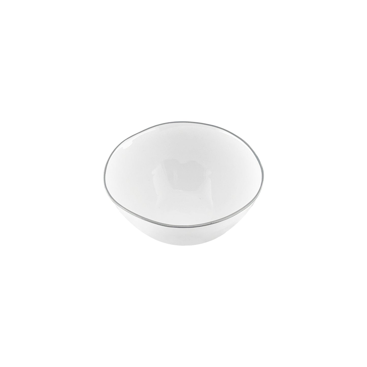Abbesses Grey Rim Porcelain Small Bowl, Set of 4