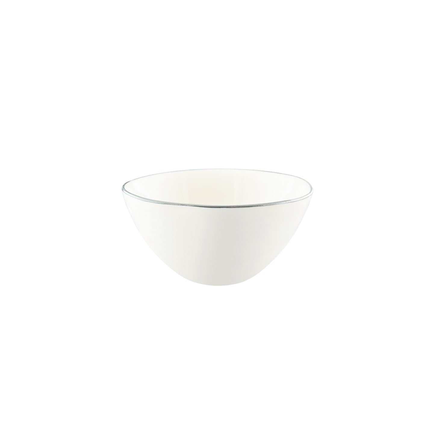 Abbesses Grey Rim Porcelain Small Bowl, Set of 4
