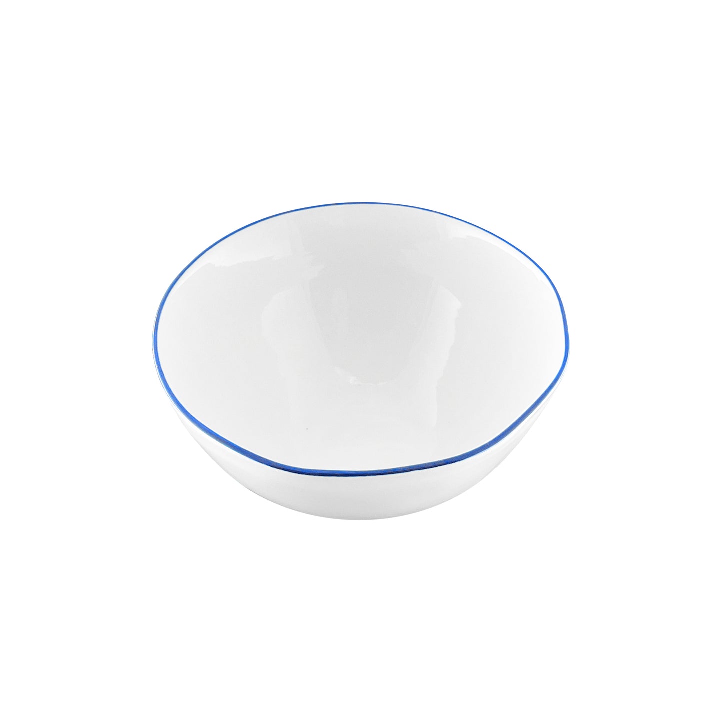 Abbesses Blue Rim Porcelain Cereal Bowl, Set of 4