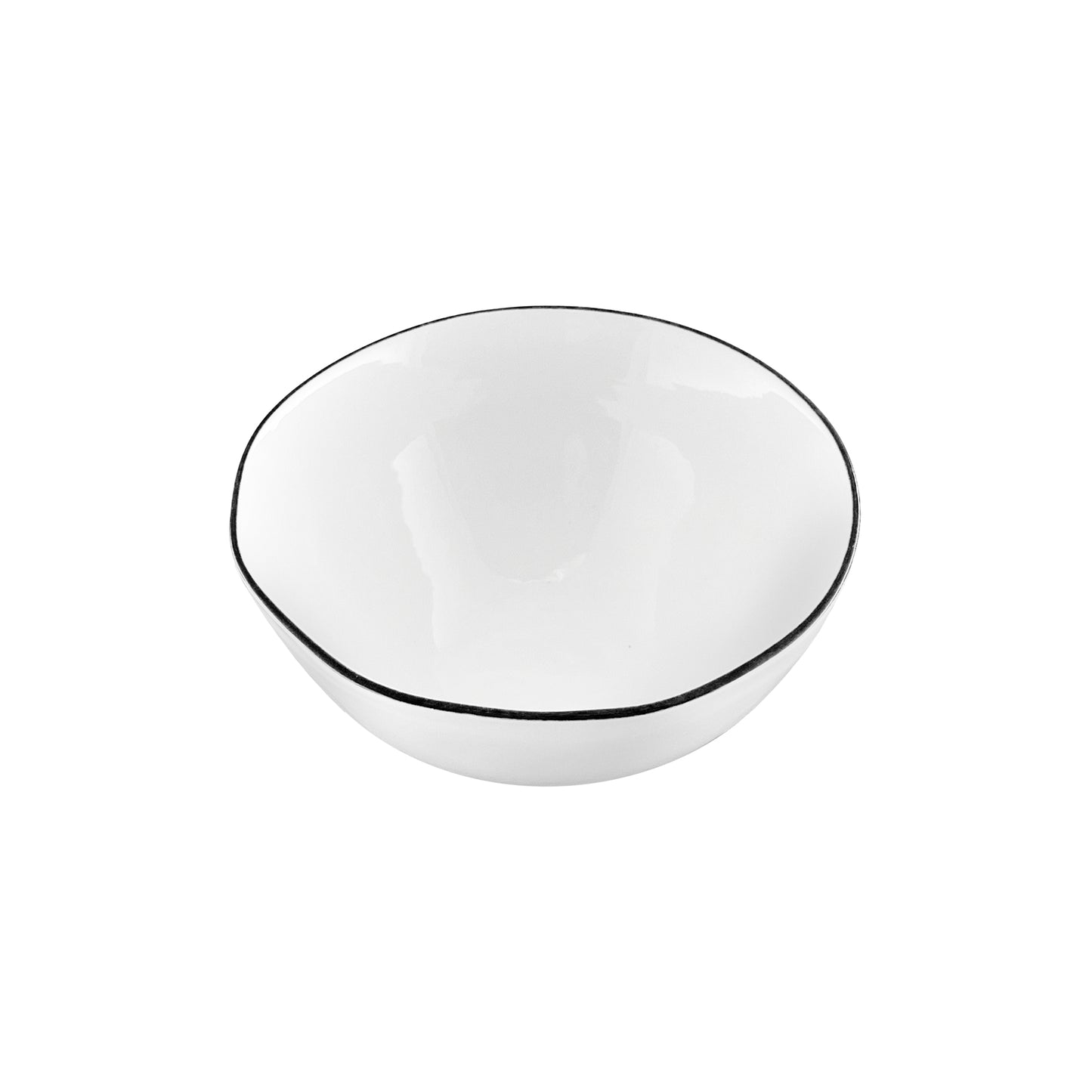 Abbesses Black Rim Porcelain 4 Piece Dinnerware Set, Service For 1