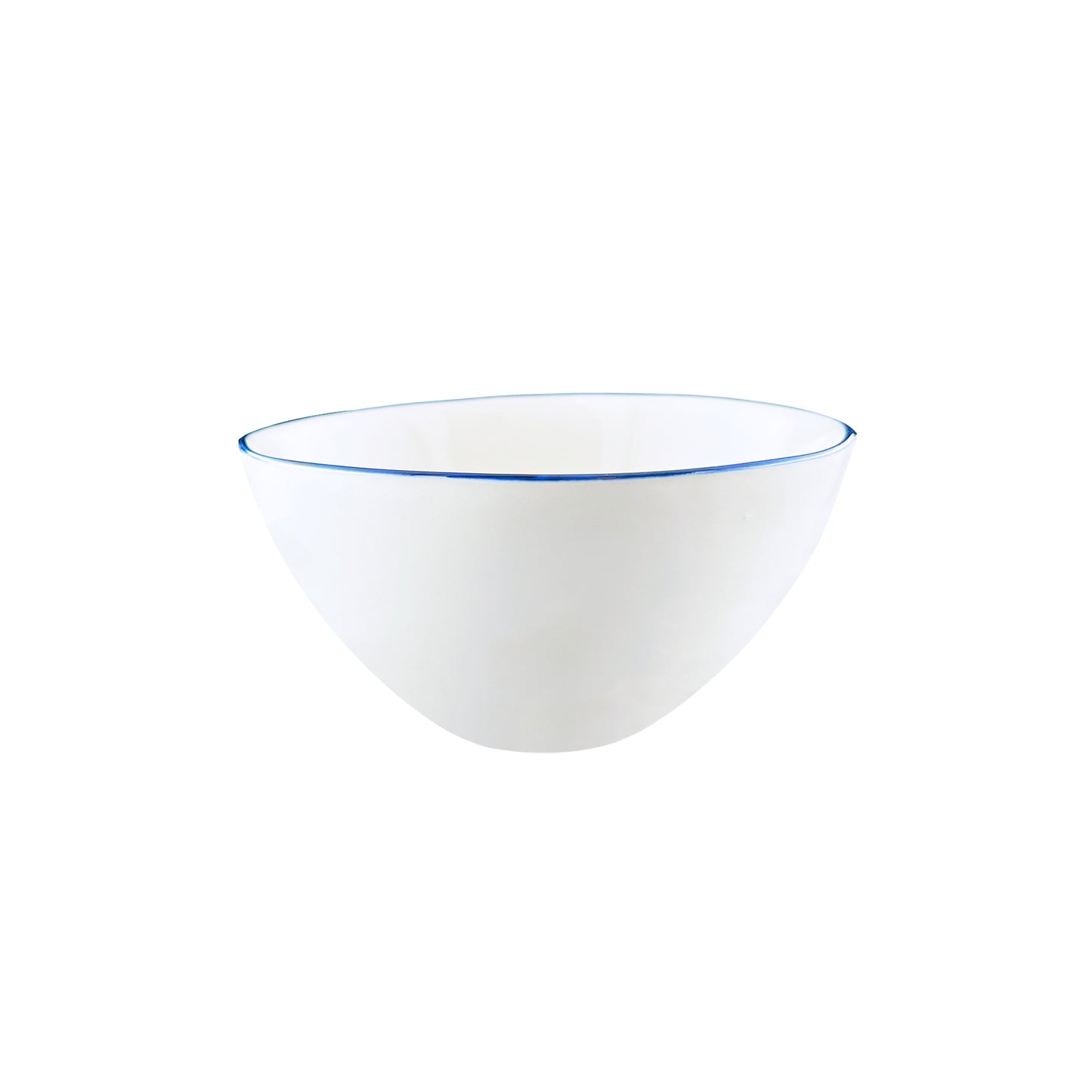 Abbesses Blue Rim Porcelain Cereal Bowl, Set of 4