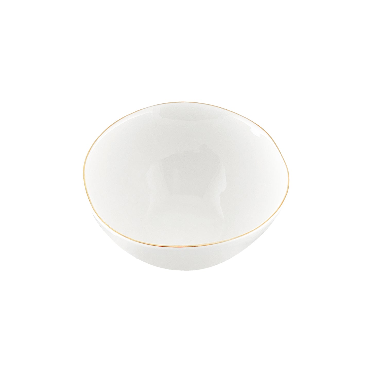 Abbesses Gold Rim Porcelain 4 Piece Dinnerware Set, Service For 1