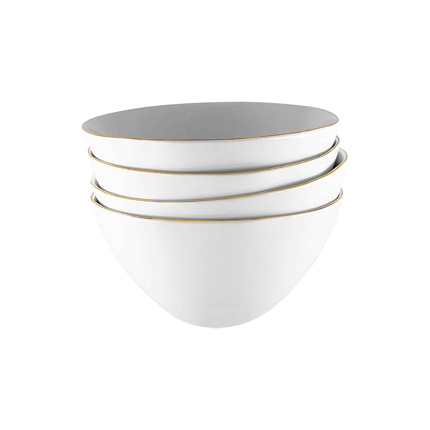 Abbesses Gold Rim Porcelain 16 Piece Dinnerware Set, Service For 4