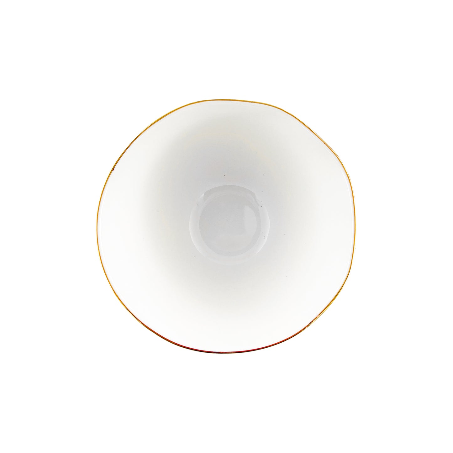 Abbesses Gold Rim Porcelain 4 Piece Dinnerware Set, Service For 1