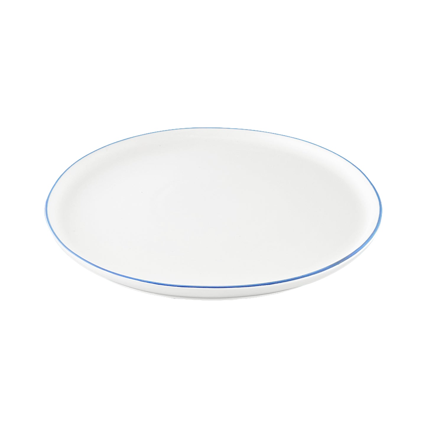 Abbesses Blue Rim Porcelain Dinner Plate, Set of 4