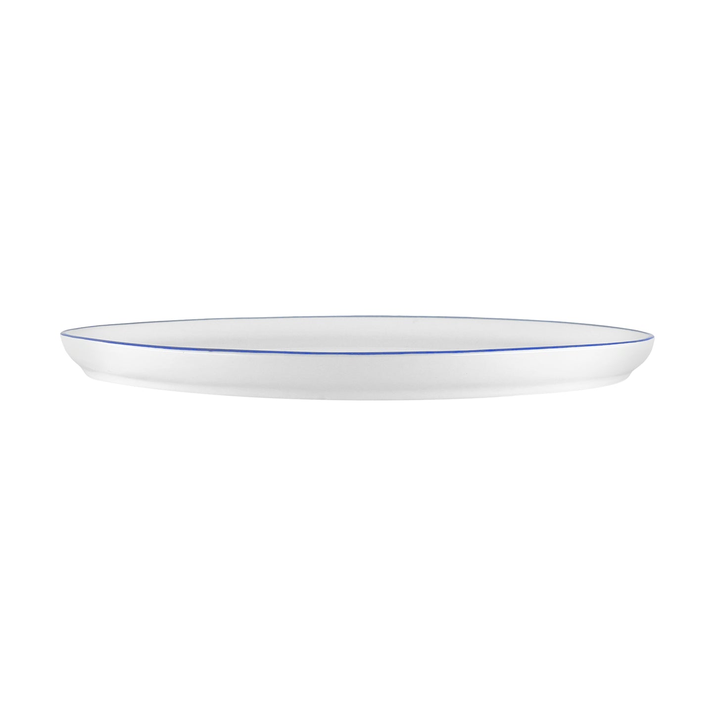 Abbesses Blue Rim Porcelain Dinner Plate, Set of 4