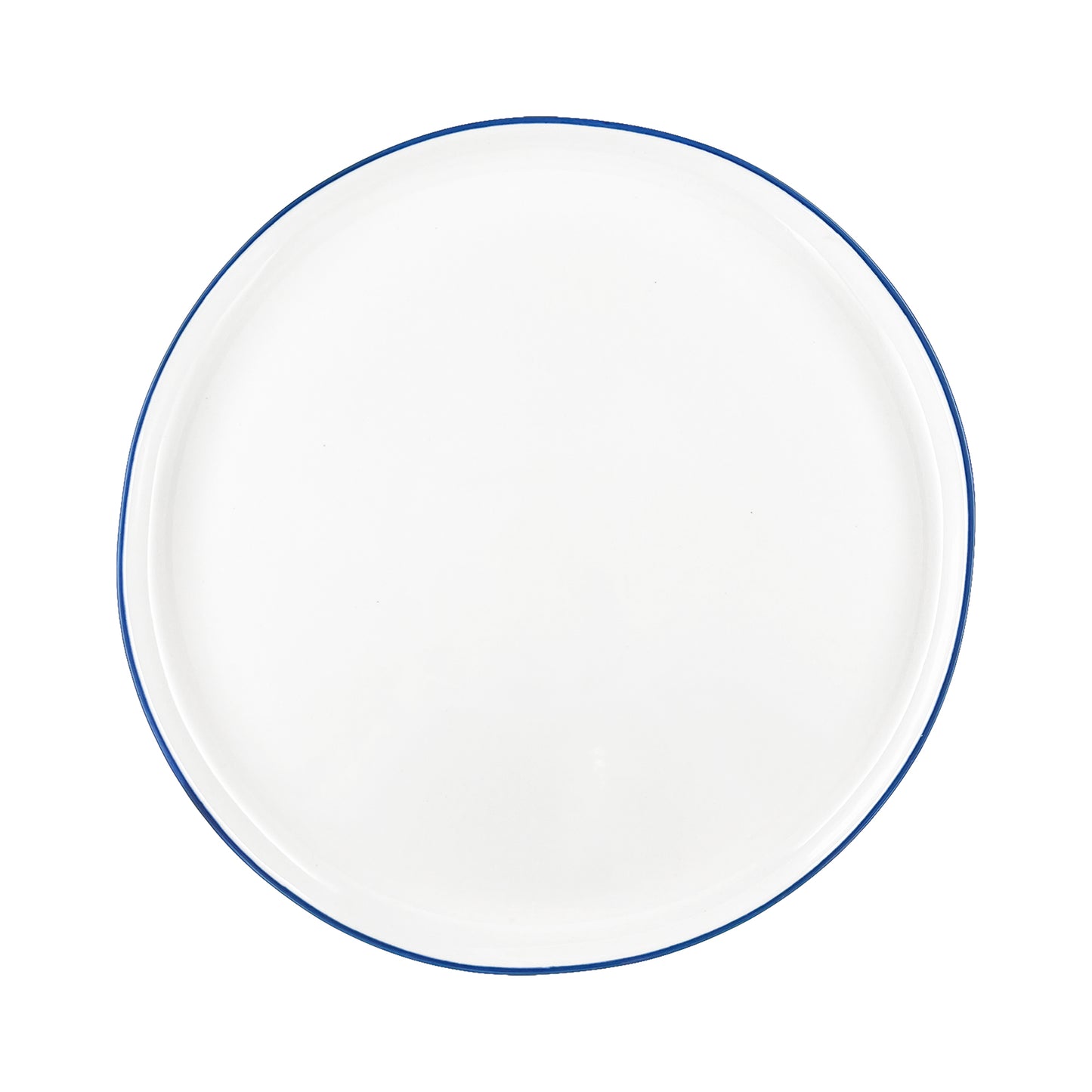 Abbesses Blue Rim Porcelain Dinner Plate, Set of 4