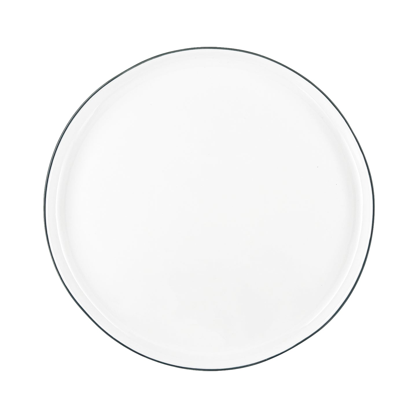 Abbesses Black Rim Porcelain 4 Piece Dinnerware Set, Service For 1