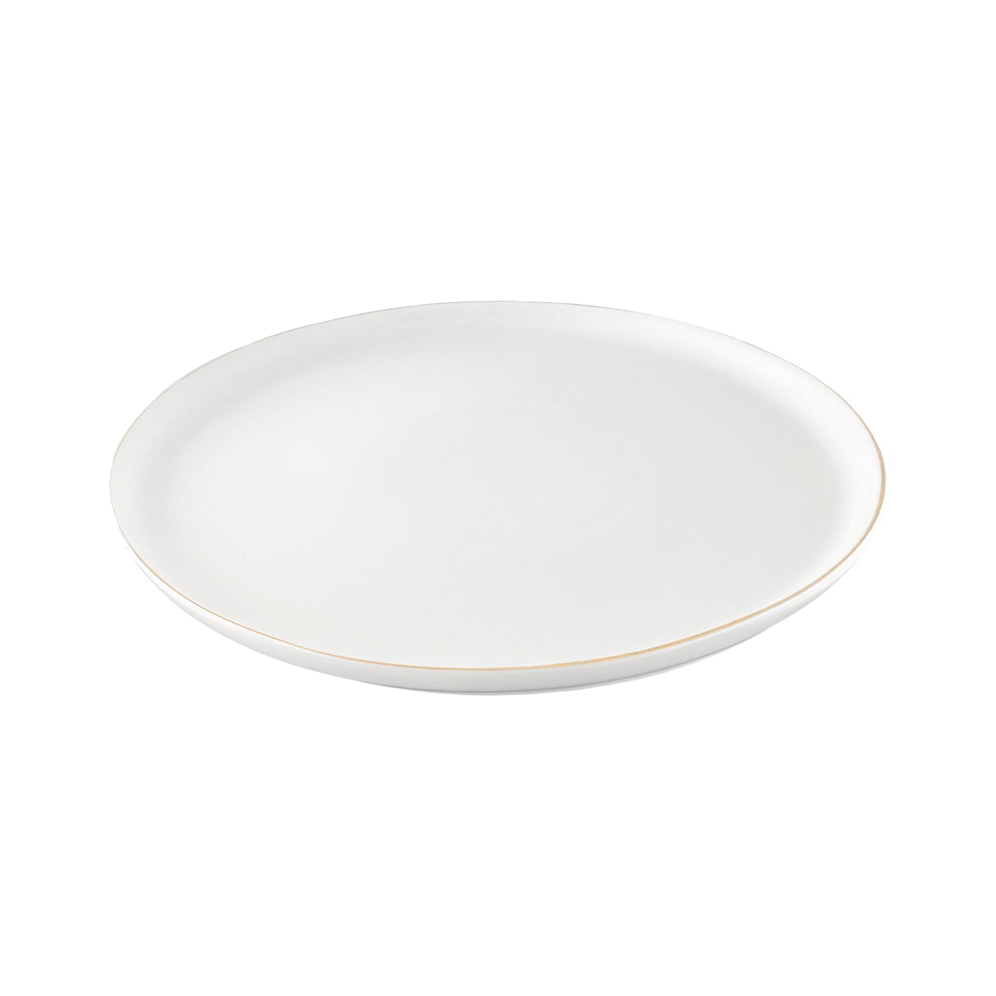 Abbesses Gold Rim Porcelain 4 Piece Dinnerware Set, Service For 1