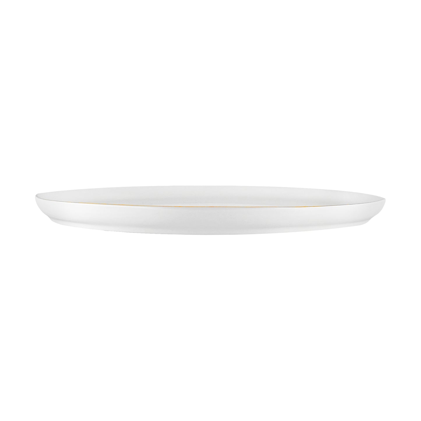 Abbesses Gold Rim Porcelain 4 Piece Dinnerware Set, Service For 1