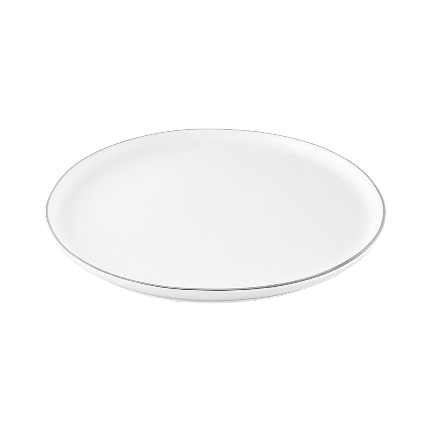 Abbesses Grey Rim Porcelain Dinner Plate, Set of 4