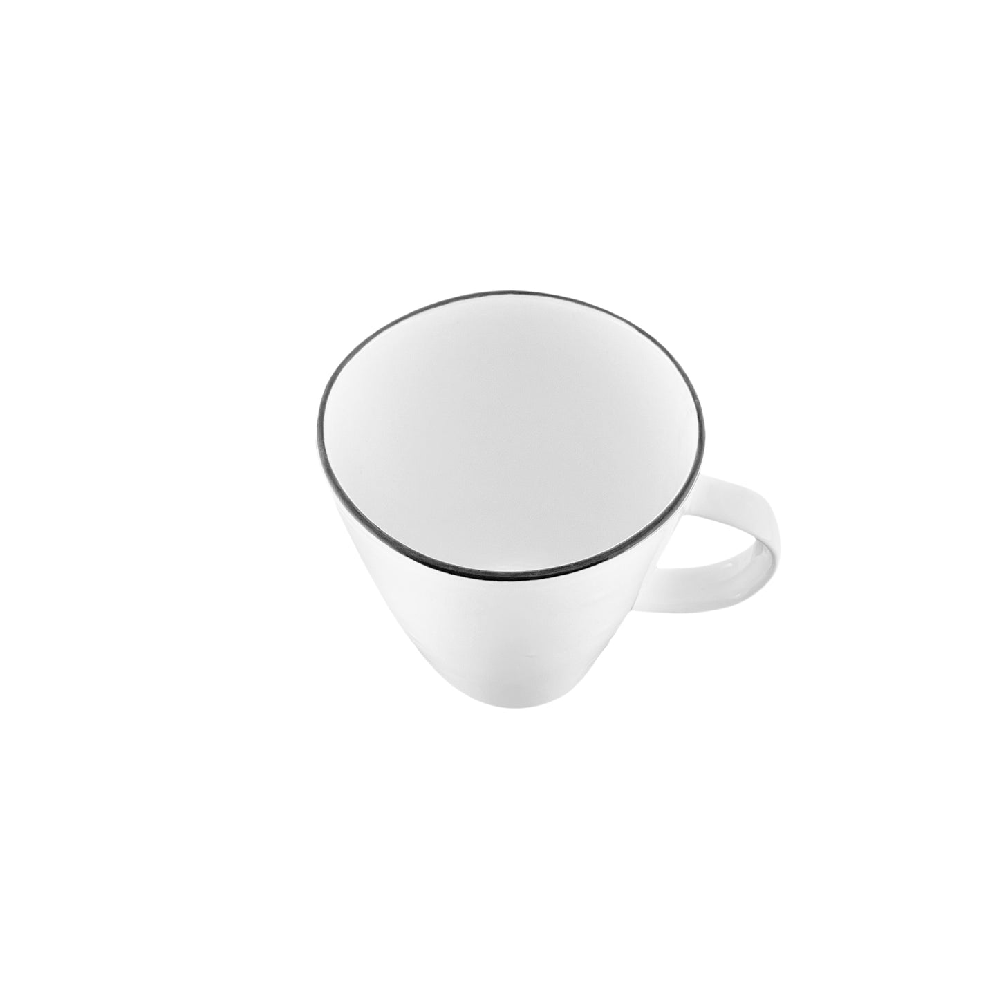 Abbesses Black Rim Porcelain 4 Piece Dinnerware Set, Service For 1