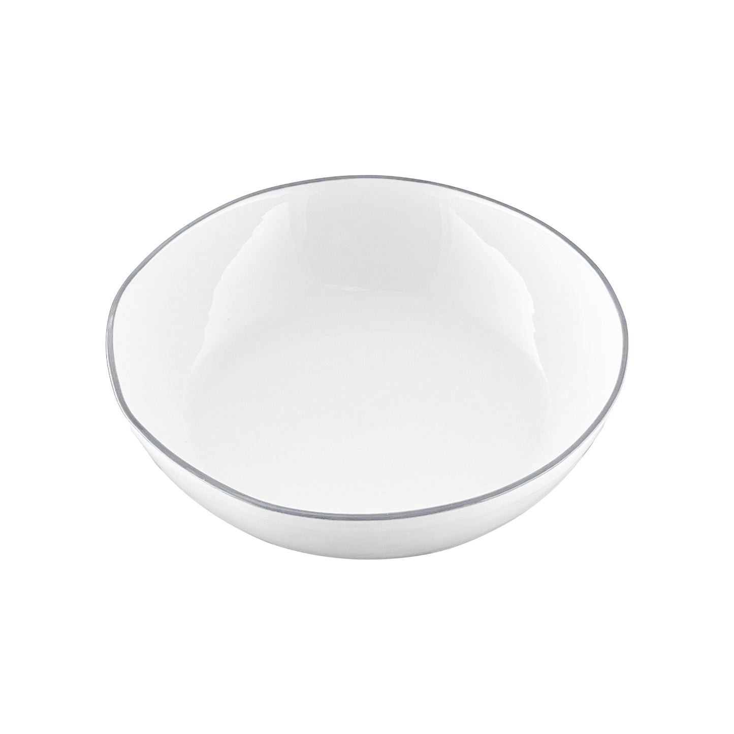 Abbesses Grey Rim Porcelain Pasta Bowl, Set of 4