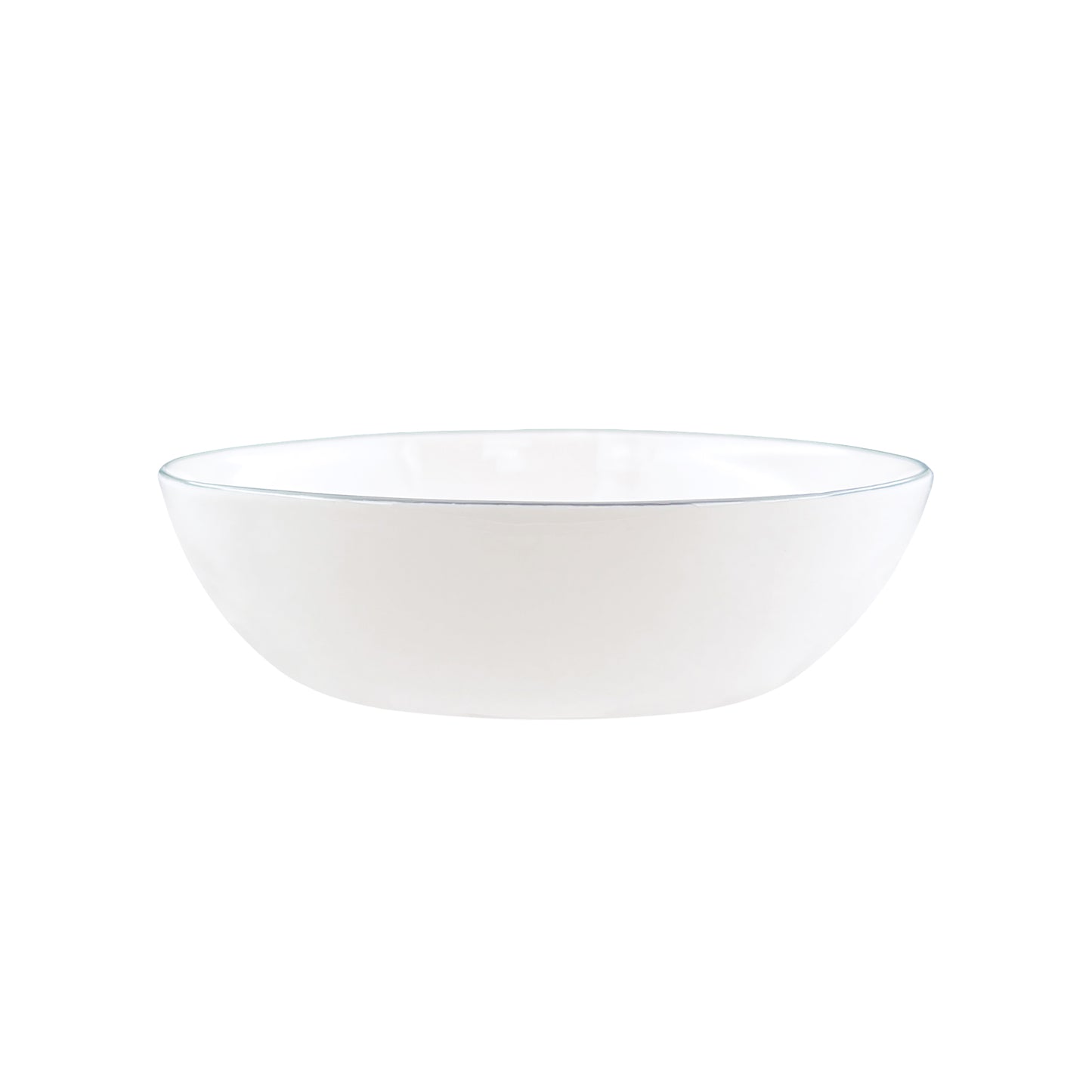 Abbesses Grey Rim Porcelain Pasta Bowl, Set of 4