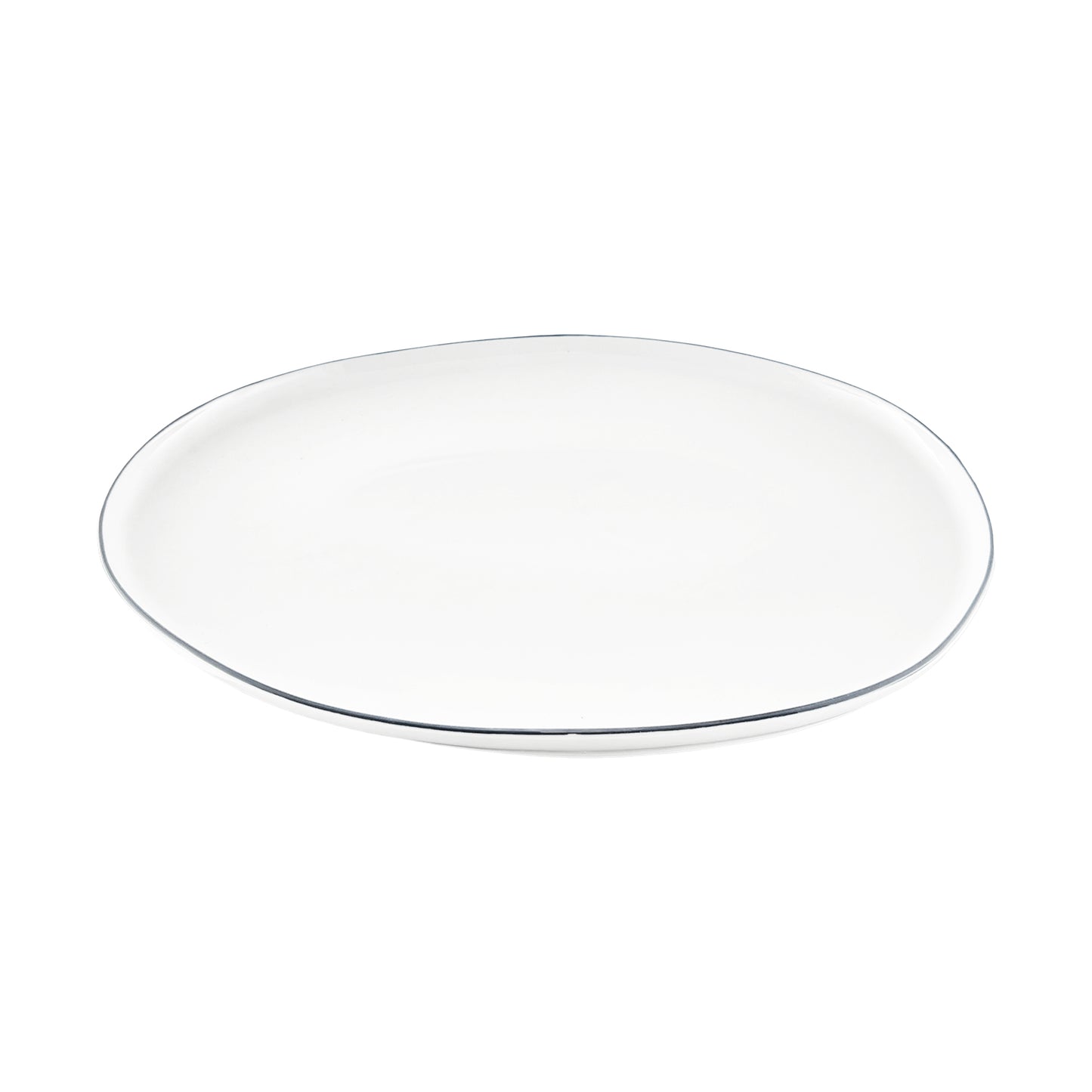 Abbesses Black Rim Porcelain Small Serving Platter