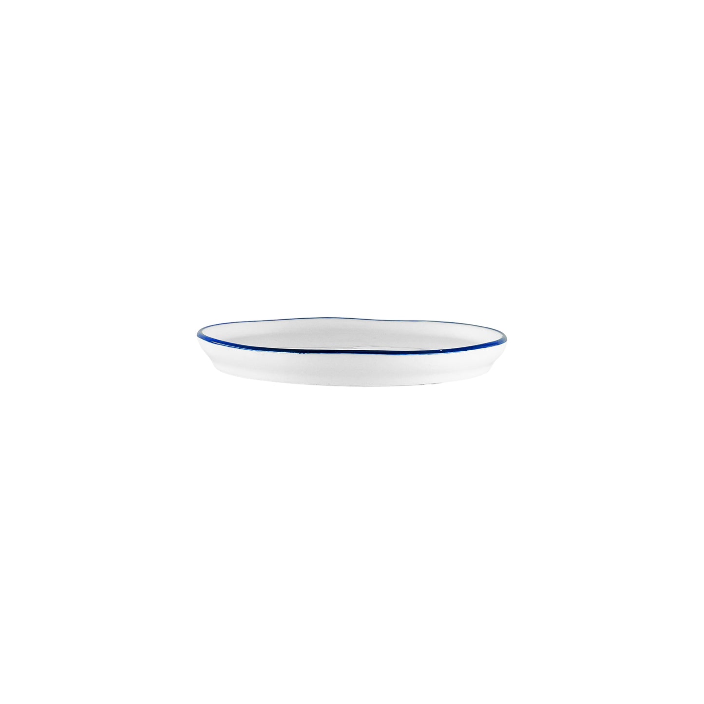 Abbesses Blue Rim Porcelain Tidbit Plate, Set of 4