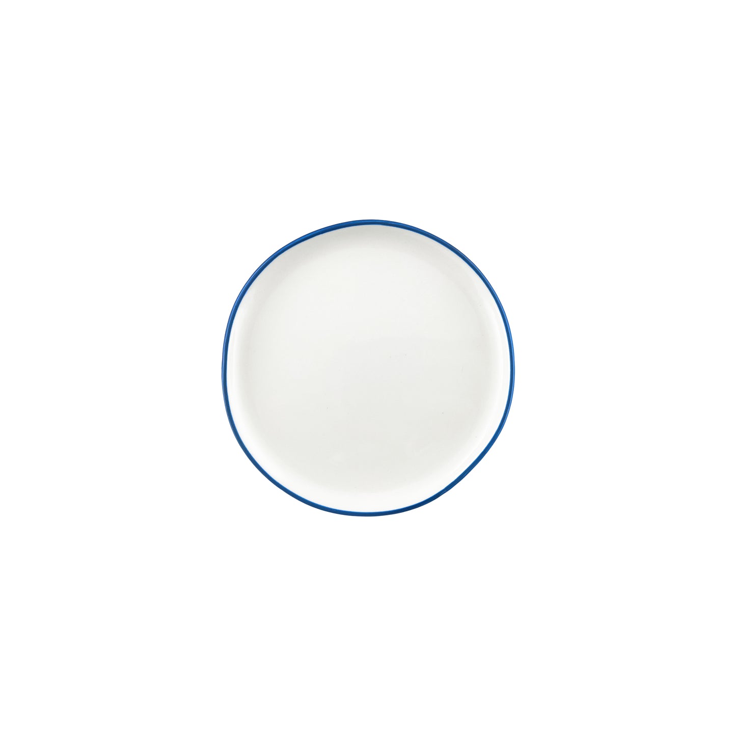 Abbesses Blue Rim Porcelain Tidbit Plate, Set of 4
