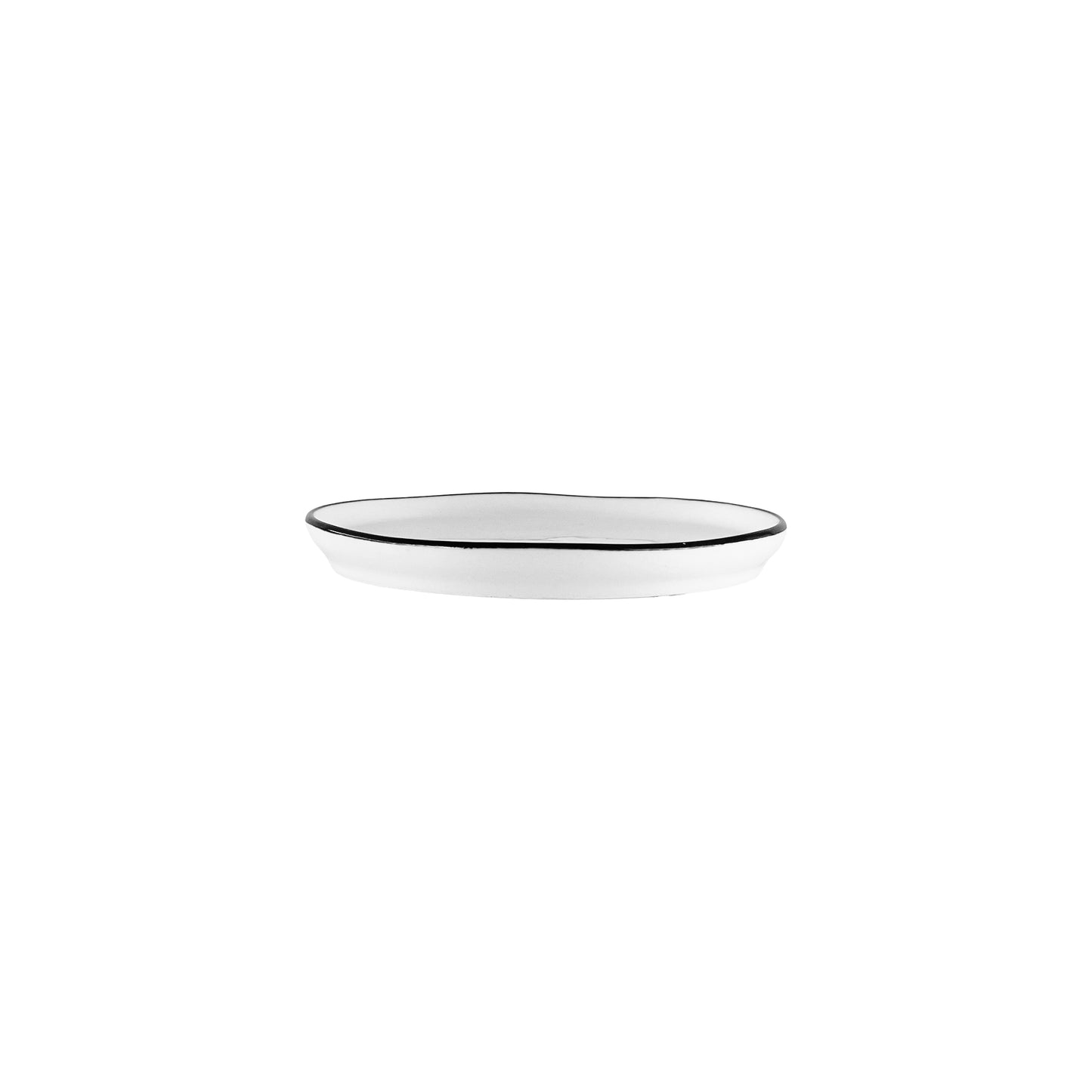 Abbesses Black Rim Porcelain Tidbit Plate, Set of 4